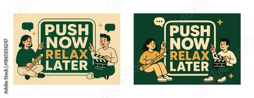 Young adults engaged in creative discussion around inspiring quote