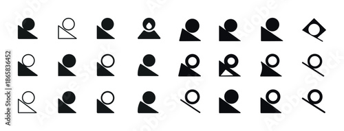Geometric shape sequence: circles and triangles in progressive interaction