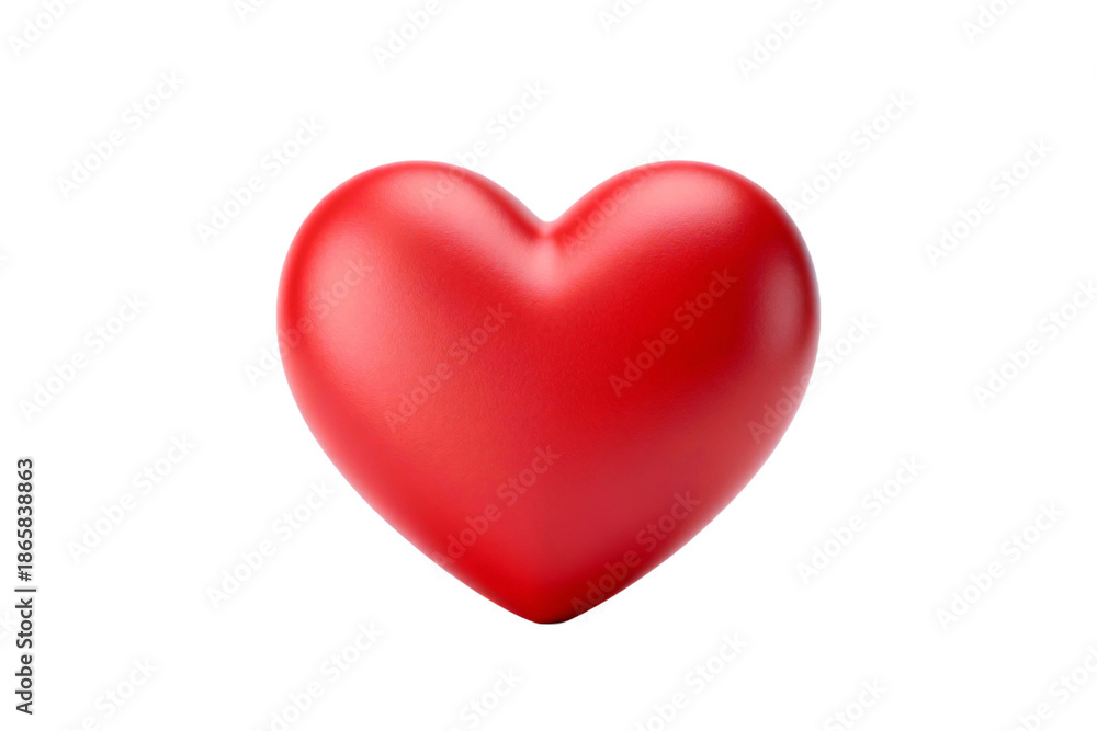 Fototapeta premium 3D Red Heart Illustration on White Background