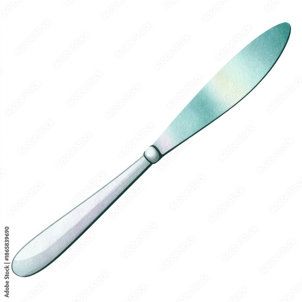 Obraz premium Watercolour cartoon scalpel clipart for medical design on white background