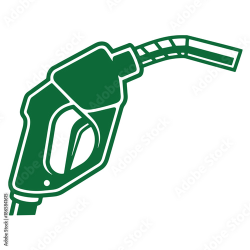 green fuel pump nozzle icon for gasoline or diesel station  refueling symbol