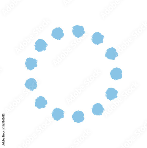 Chalk firework burst star element forms a blue circle pattern. Sparkle and magic appear through each spark as the background creates a playful pattern. Vibrant element for festive visual design or