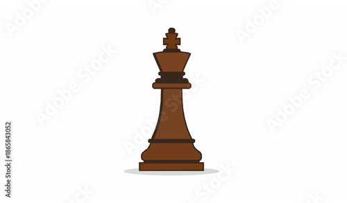 Minimal Chess King Strategy Vector Illustration on White Background