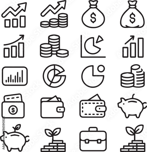 E-commerce Checkout and Digital Wallet Payment Icon Set