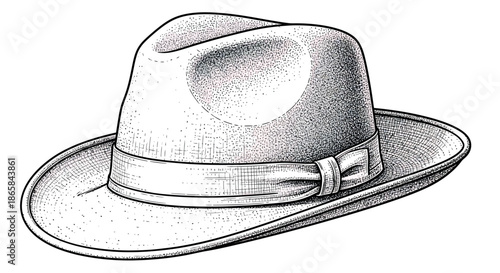 Vintage fedora hat with ribbon