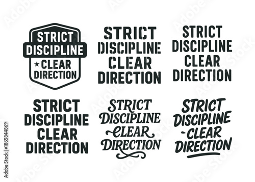 Creative Lettering Variations. Strict discipline, clear direction. Set lettering. harmonious lettering variations of the same emblematic concept, each with