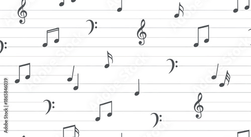 Musical notes on sheet music