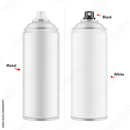 Aerosol spray can mockup. Vector illustration isolated on white background. Easy to use for presentation your product, idea, design. EPS10.