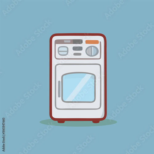 White oven with window on front door.