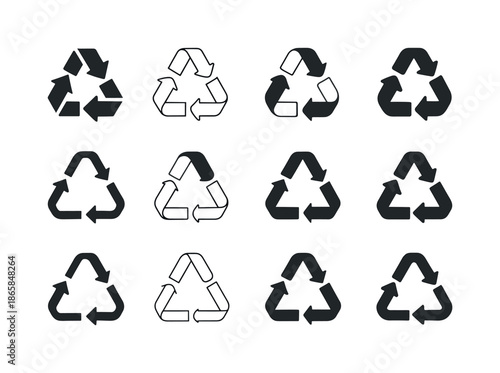 Ethical Consumerism Logos. ethical consumerism trends. Icon set. Set Logo of ethical consumerism trends: recycled material loop. harmonious logo variations of