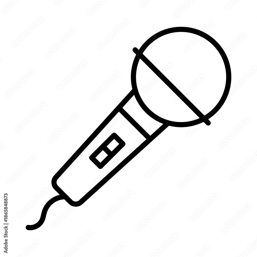 Obraz premium Microphone icon, symbolizing audio recording, speech, performance, broadcasting, and sound technology.