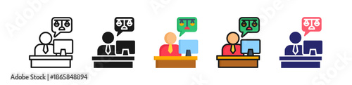 Legal Advice Multiple Style Icon Set Collection. 