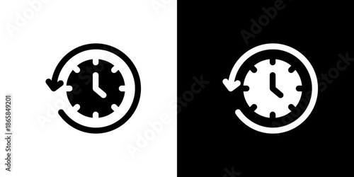 左回転の矢印の時計アイコン 履歴・巻き戻し・時間調整を表すUIベクター