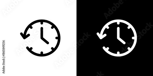 左回転の矢印の時計アイコン 履歴・巻き戻し・時間調整を表すUIベクター