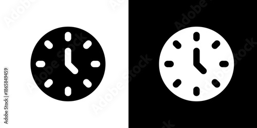 目盛入りの時計アイコン 時間・時刻を表すシンプルなUIベクター