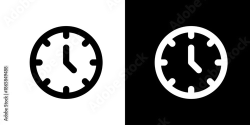 目盛入りの時計アイコン 時間・時刻を表すシンプルなUIベクター