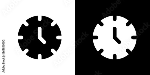 目盛入りの時計アイコン 時間・時刻を表すシンプルなUIベクター