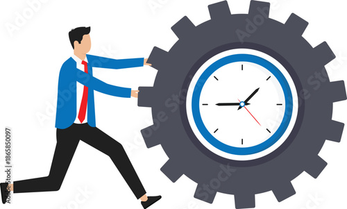 Effort and time to make money, success long term investment, deadline effect to make finish work concept
