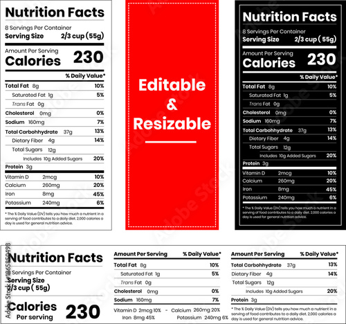 Nutrition Facts Labels Design Templates