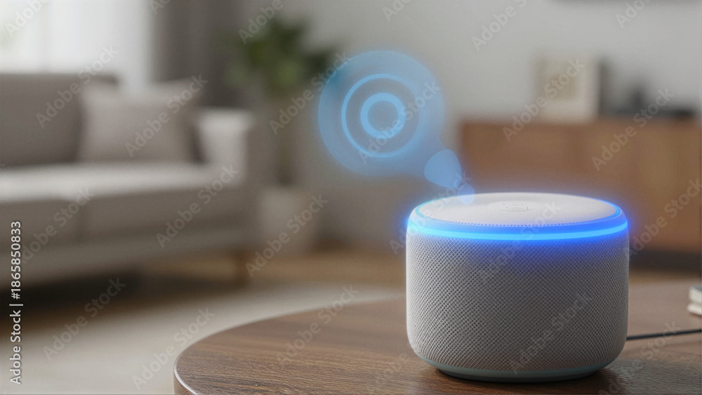 Smart speaker emitting sound waves