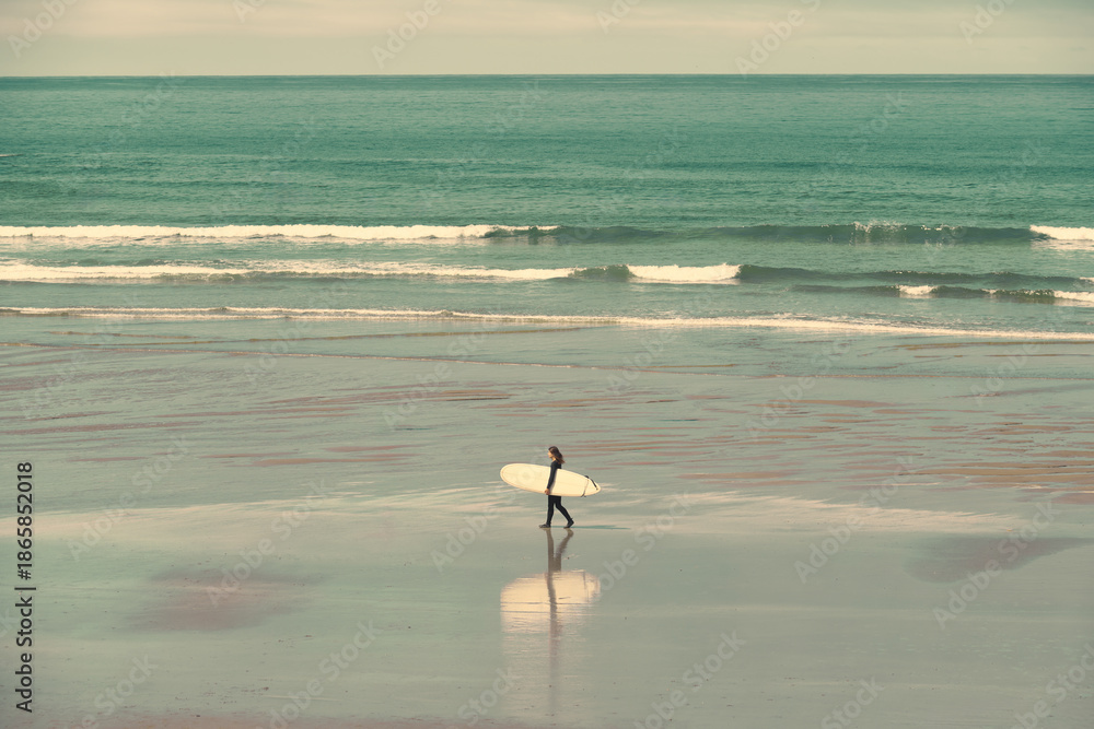 custom made wallpaper toronto digitalSurfer Walking Out to Sea on Oregon Coast
