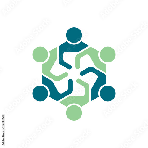 rotating successful people community logo design