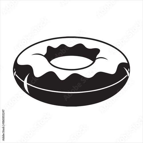 Donut Shaped Summer Floater Silhouette Vector Illustration