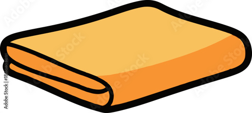 A simple, colorful cartoon illustration of a folded blanket or piece of fabric