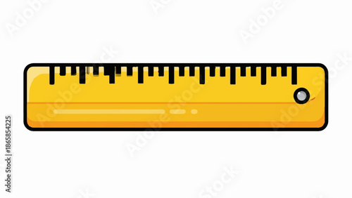 Bright yellow ruler with black markings and a silver end cap, ready for measurement tasks