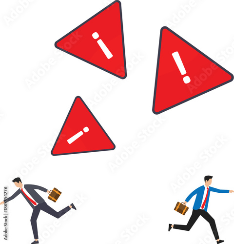 business risk or problem warning, failure prevention or avoid danger concept

