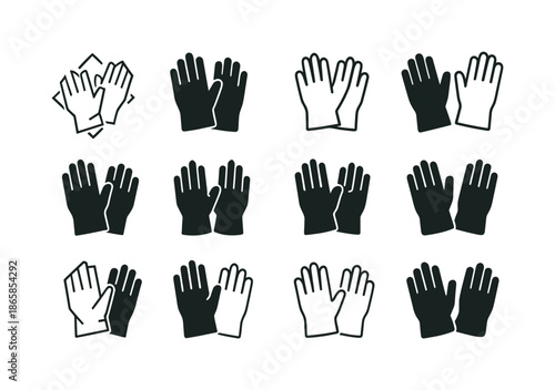 Workplace Hygiene Logo Icons. Workplace hygiene standards. Icon set. Set Logo of Workplace hygiene standards: gloves. harmonious logo variations of the same