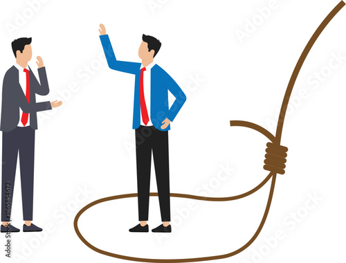 Business dishonesty and betrayal or jealousy colleague, career competitor or cheating concept
