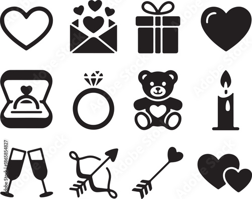 Valentines Day Icons Collection Set