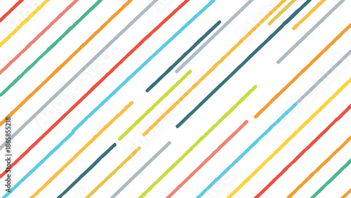 A vibrant pattern of diagonal lines in various colors on a white background