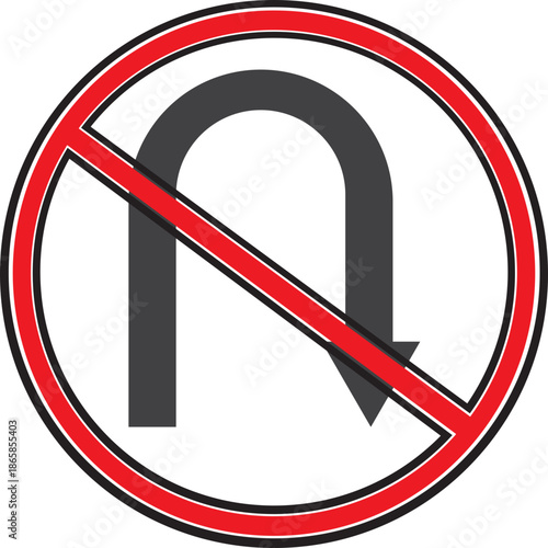 no u turn sign