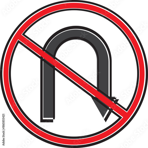 no u turn sign