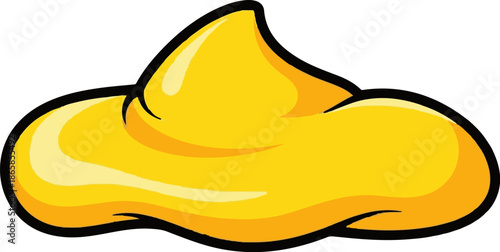 A vibrant blob of yellow, with smooth curves and highlights