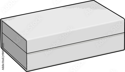 A simple, plain, rectangular box with a separate lid