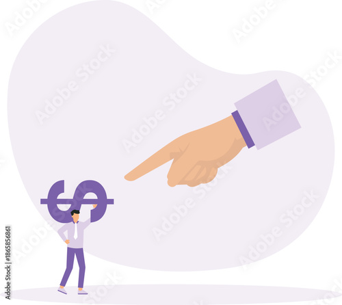 Working hard for money, effort to earn more salary or investment profit, tax burden or financial problem and difficulty concept
