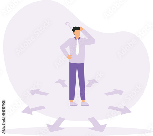 Choose career path and make life decision choice, decide the right or wrong direction, opportunity challenge concept
