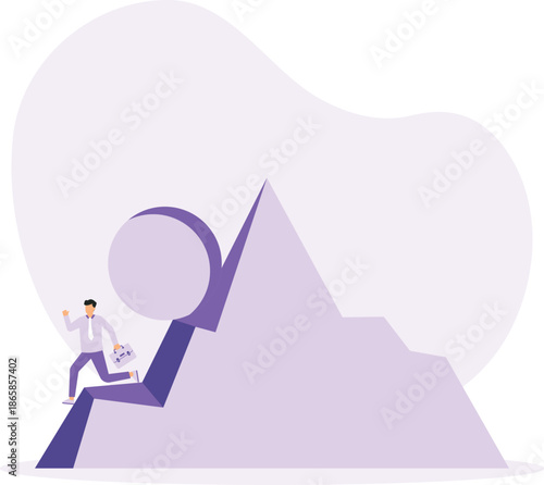 Run away from trouble and avoid from working stress, conflict with people or escape from financial problem or economic crisis concept
