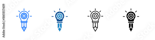 Creativity Multiple Style Icon Set 