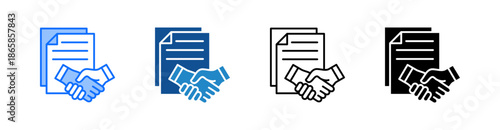 Contract Multiple Style Icon Set 