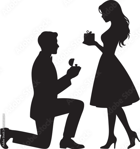 Man Proposes to Woman with Engagement Ring