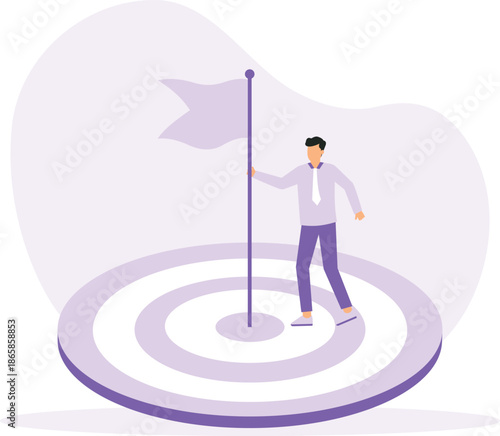 Achieve financial goal and success investment or make money target, win wealth and savings objective or accomplishment concept
