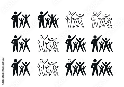 Dance Class Logos. A choreographer teaching a dance class in a studio. Icon set. Set Logo of a choreographer teaching a dance class in a studio: dancer