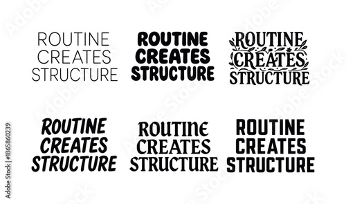 Harmonious Lettering Grid. Routine creates structure. Set lettering. harmonious lettering variations of the same emblematic concept, each with different