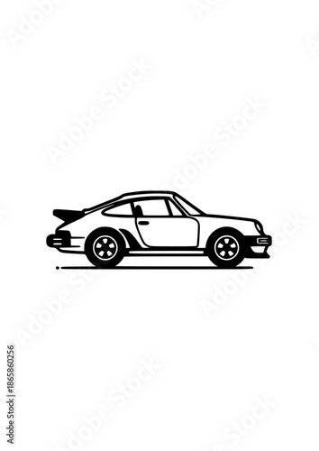 Retro sports car icon in stylish design on a light background for automotive concept