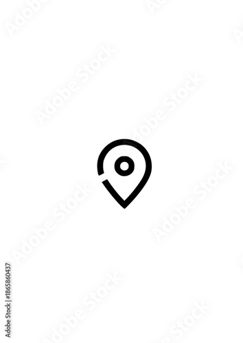Minimalist location pin icon on a light background for navigation concept