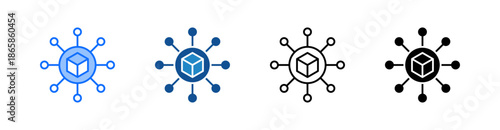 Distribution Multiple Style Icon Set 